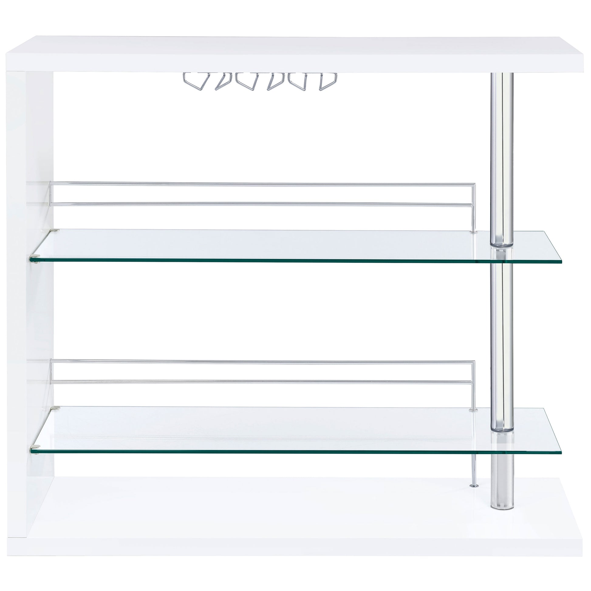 Prescott Rectangular Home Bar Table White High Gloss