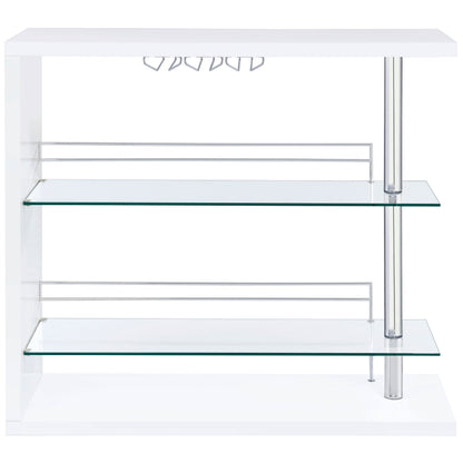 Prescott Rectangular Home Bar Table White High Gloss
