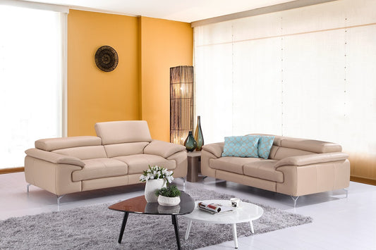 A973 Italian Leather Sofa in Peanut