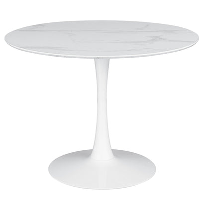 Arkell Round 40-inch Faux Marble Top Dining Table White