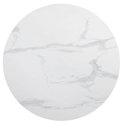Arkell Round 40-inch Faux Marble Top Dining Table White