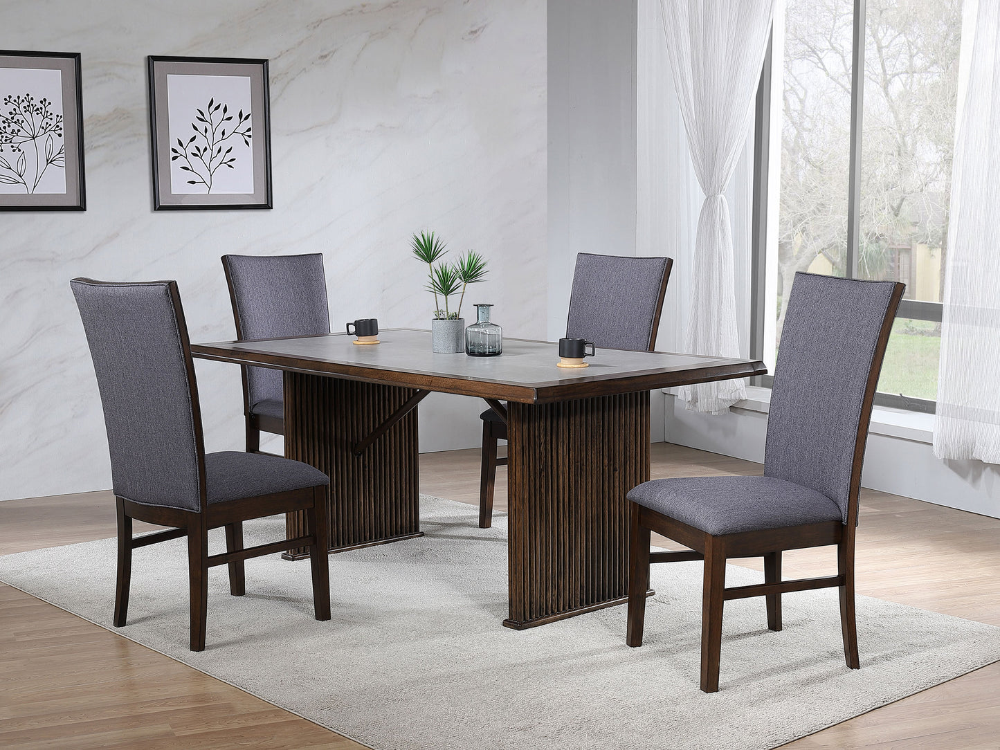 Sherwood 5-piece Rectangular Dining Table Set Brown
