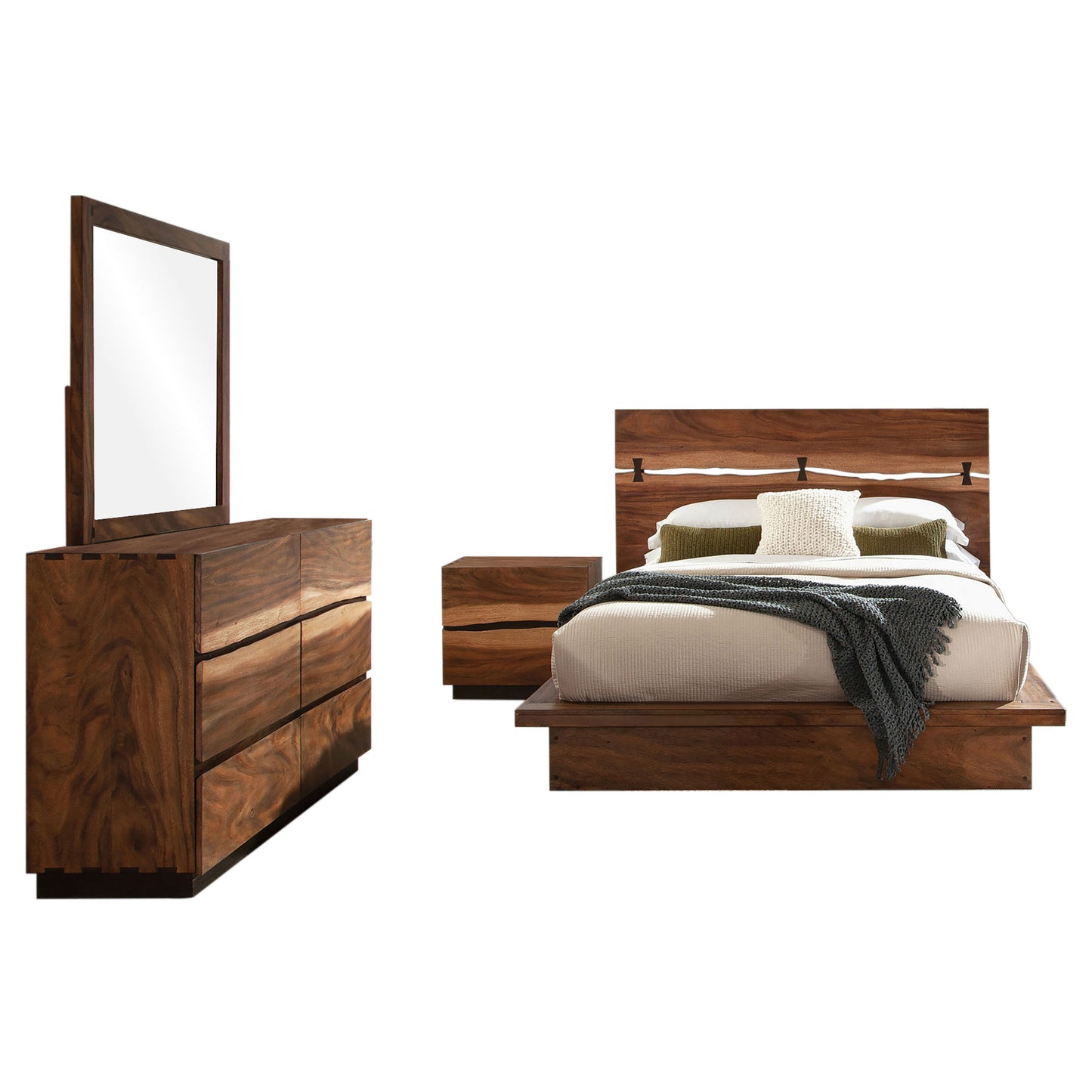 Winslow 4-piece California King Bedroom Set Smokey Walnut