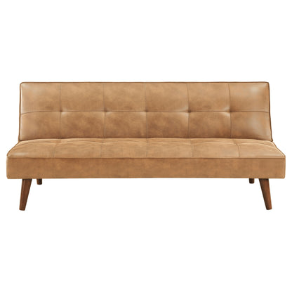 Jenson Upholstered Tufted Convertible Sofa Bed Saddle Brown