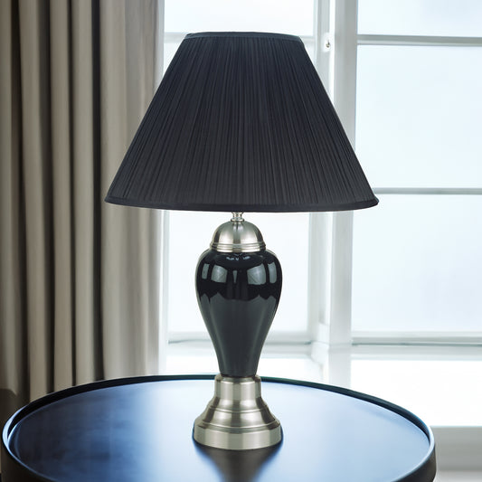 26  PORCELAIN LAMP  SATIN NICKEL