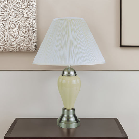 26  PORCELAIN LAMP  SATIN NICKEL