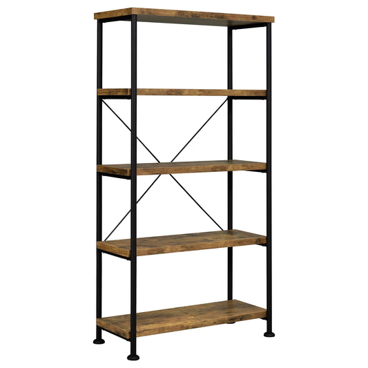Analiese 63-inch 4-shelf Bookshelf Rustic Nutmeg