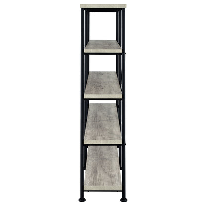 Analiese 63-inch 4-shelf Double Bookshelf Grey Driftwood