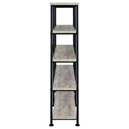 Analiese 63-inch 4-shelf Double Bookshelf Grey Driftwood