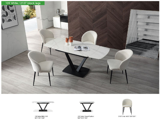 109 Dining Table with 2107 Chairs