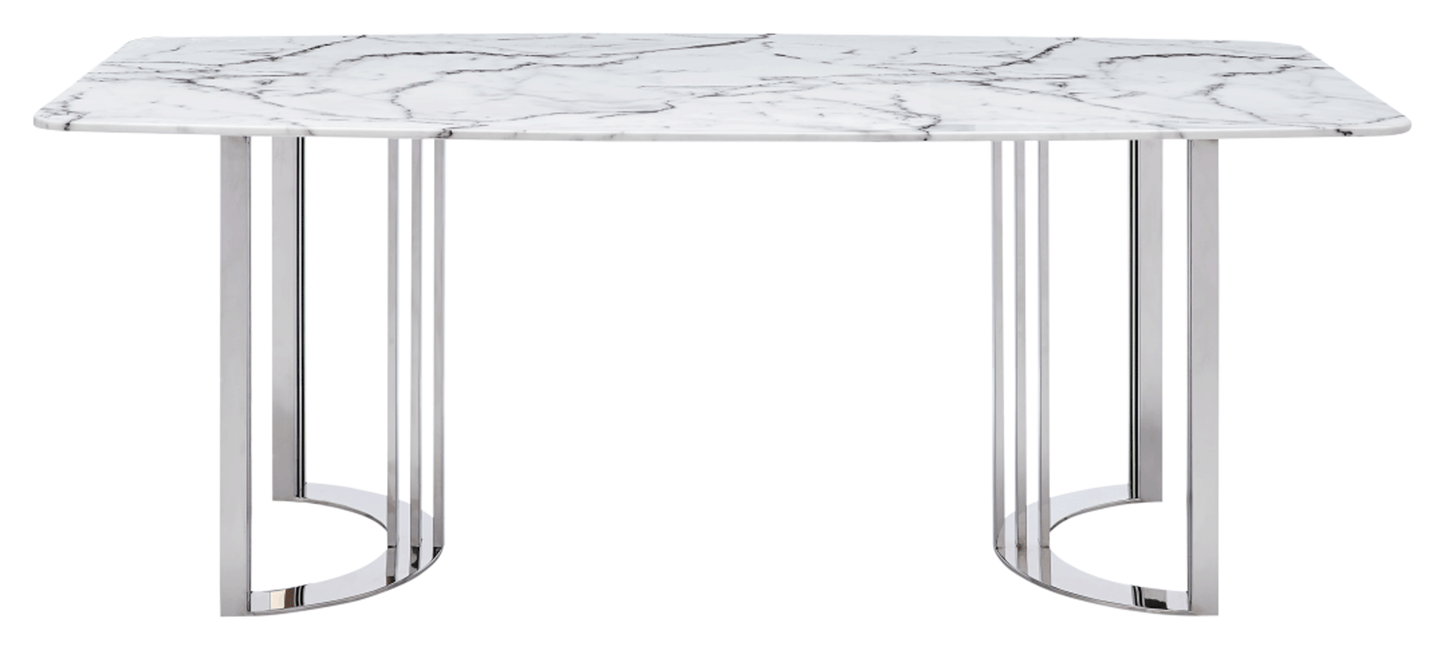 131 Silver Marble Dining Table