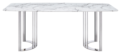 131 Silver Marble Dining Table