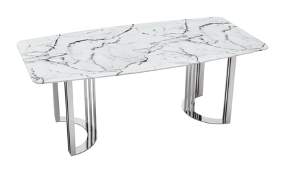 131 Silver Marble Dining Table