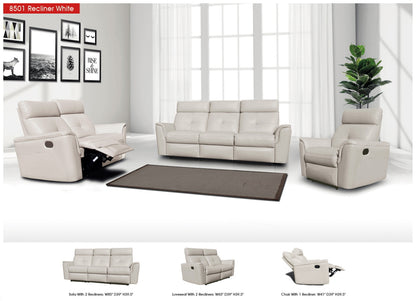 8501 White w/Manual Recliners