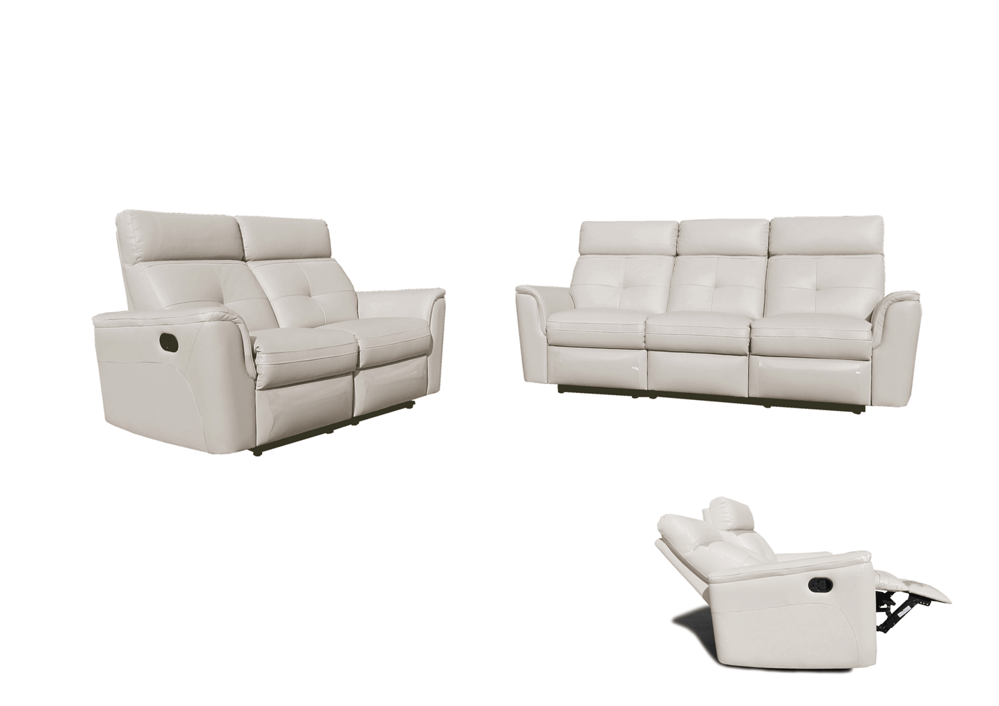 8501 White w/Manual Recliners